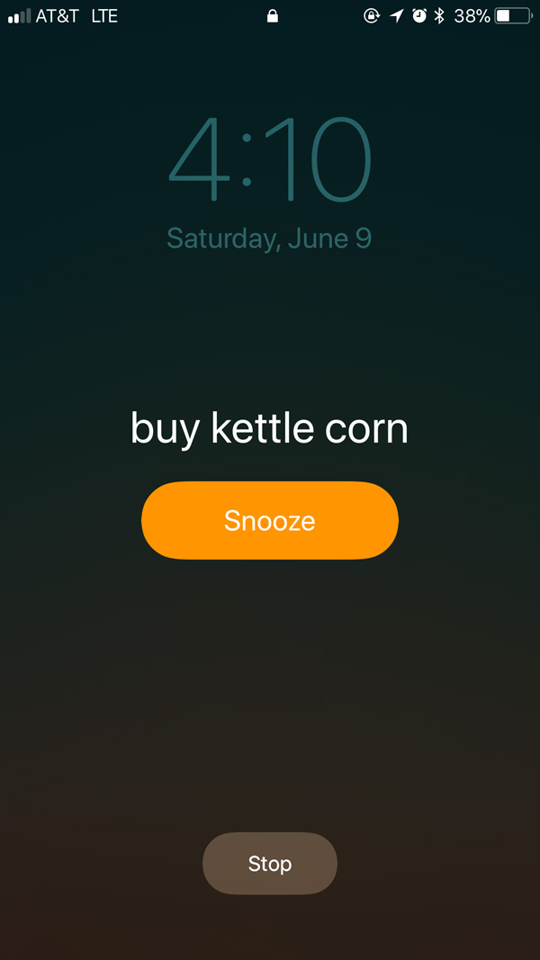 alarm - buy kettle corn