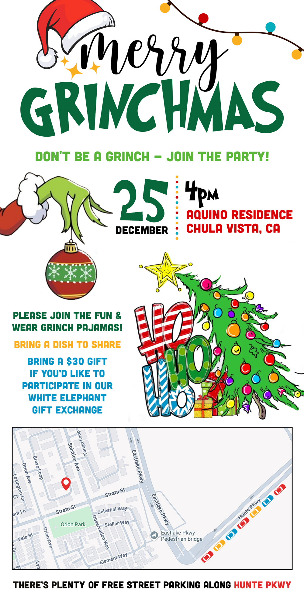 grinch christmas invitation