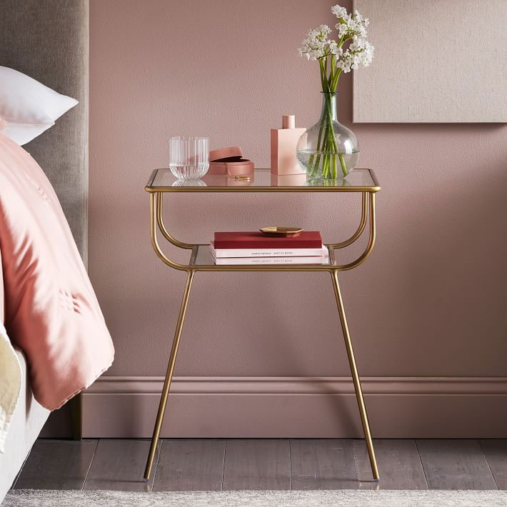 West Elm curved terrace nightstand