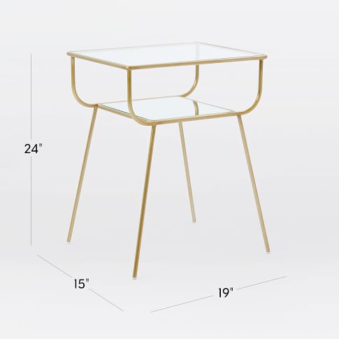 West Elm curved terrace nightstand