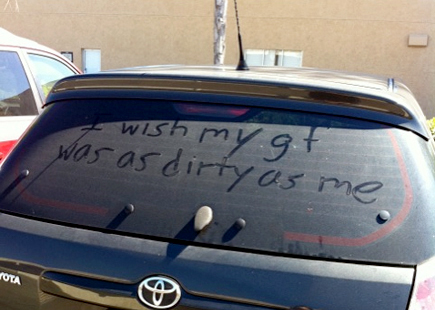 dirty car windshield