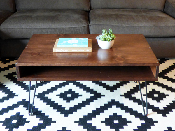 DIY mid-century modern coffee table