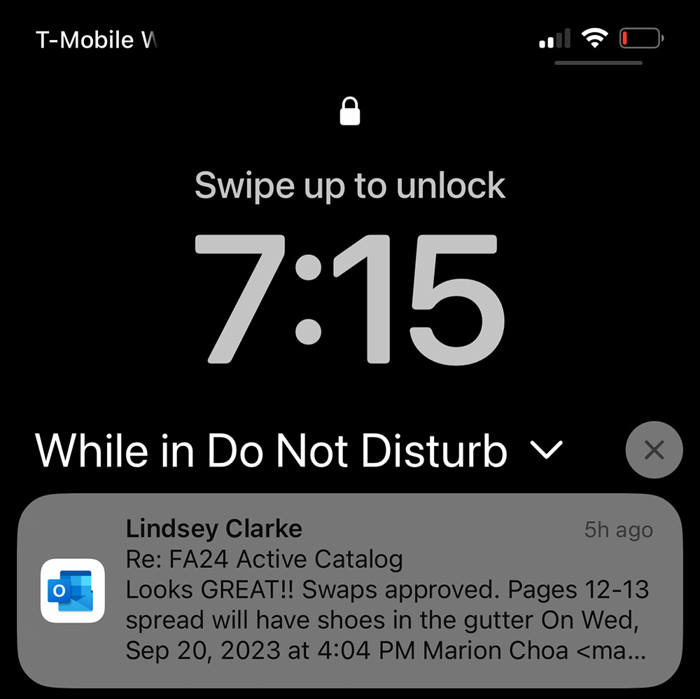 do not disturb notif