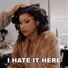 cardi b - i hate it here gif