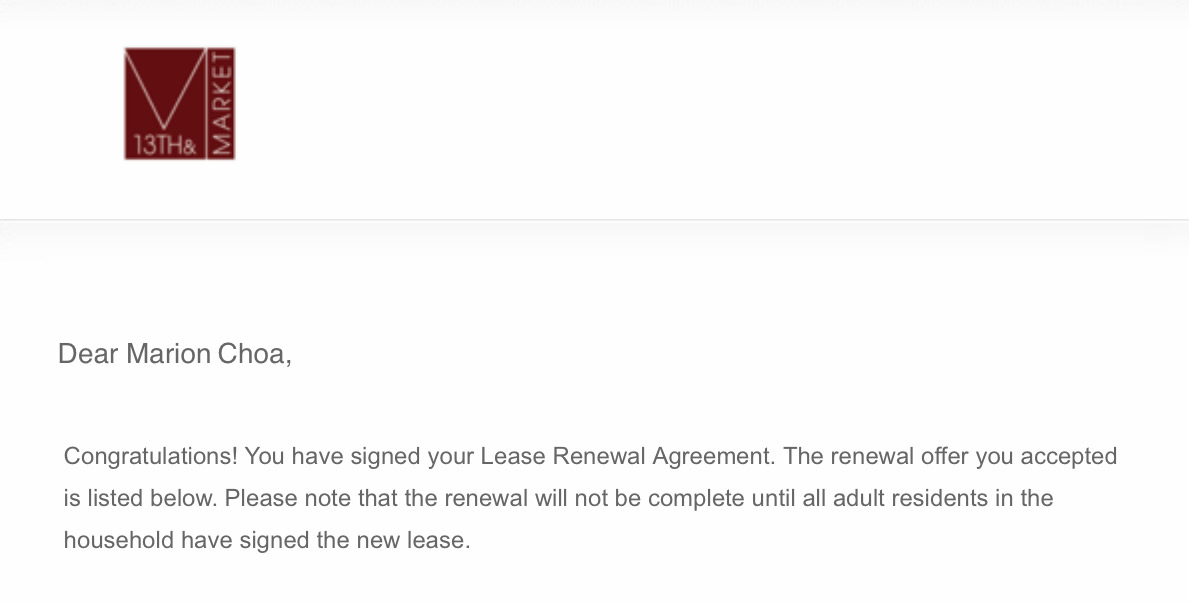 lease renewal