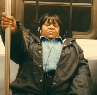 listening music on subway gif
