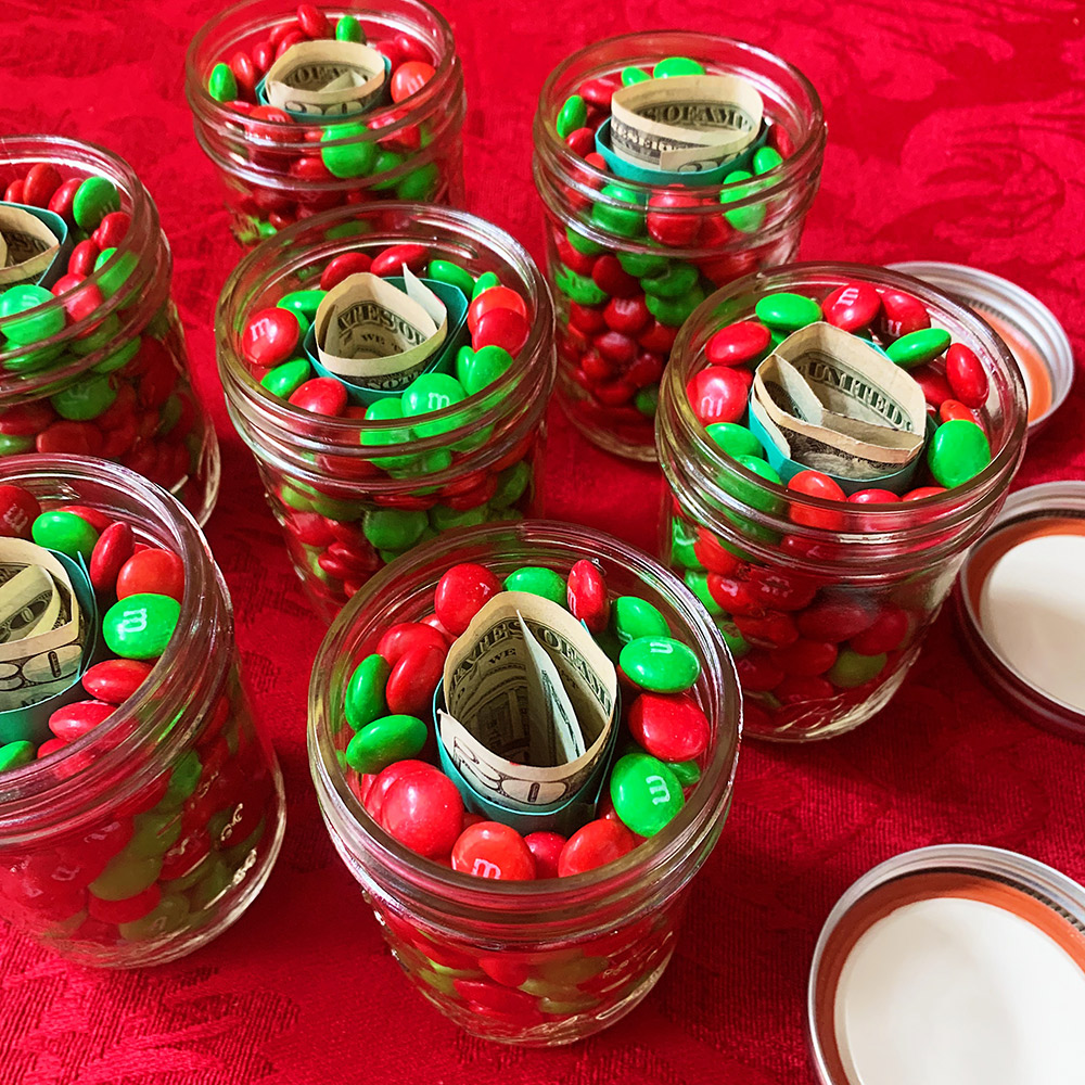 hidden money candy mason jars