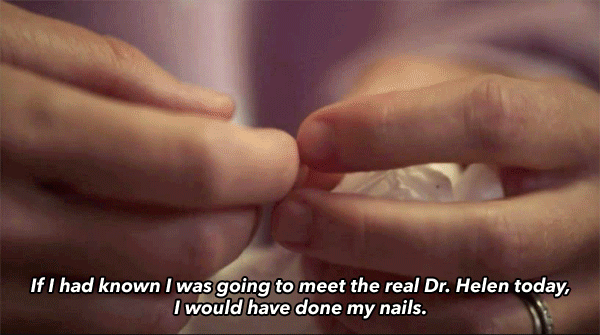 new amsterdam - dr. helen sharpe - millie cancer - painting nails gif