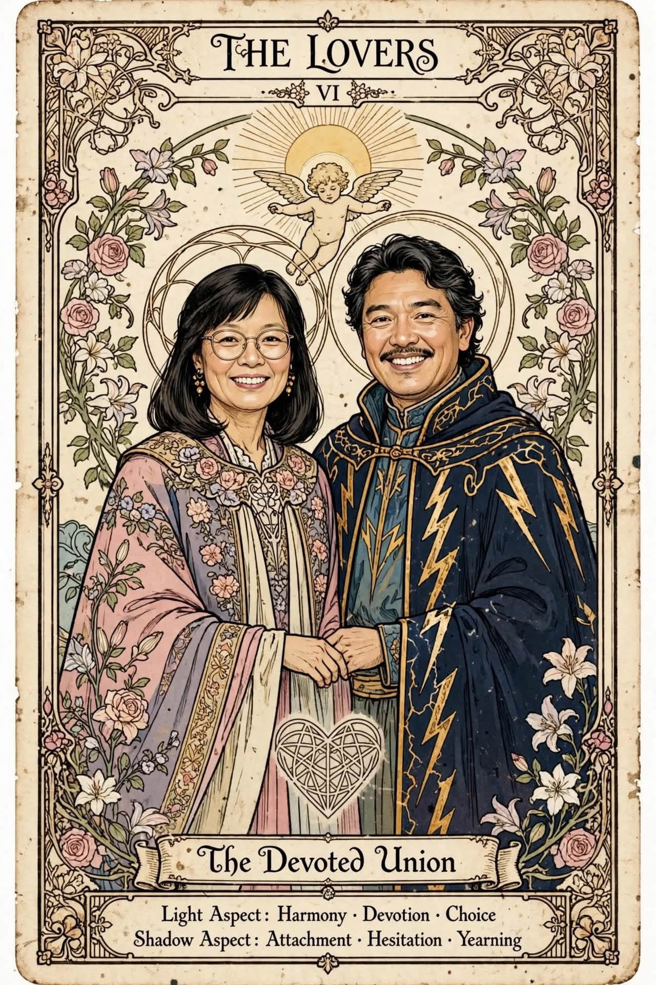 AI lovers tarot card