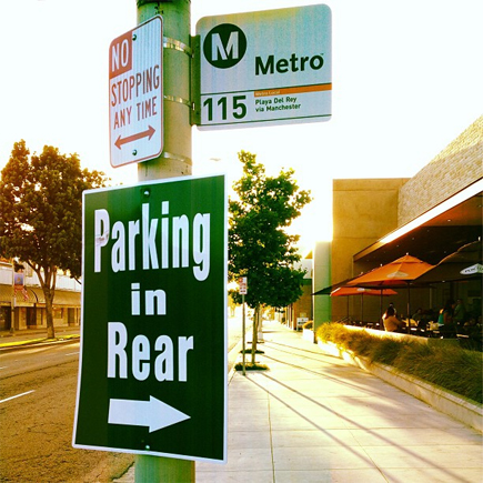 parking in rear sign