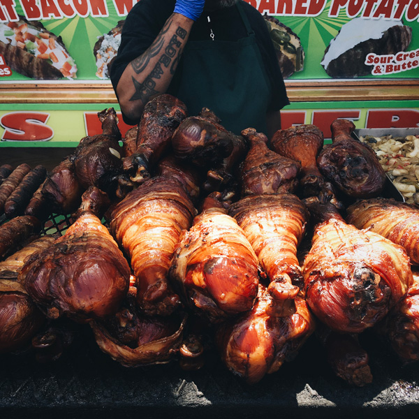 san diego county fair - bacon wrapped turkey legs