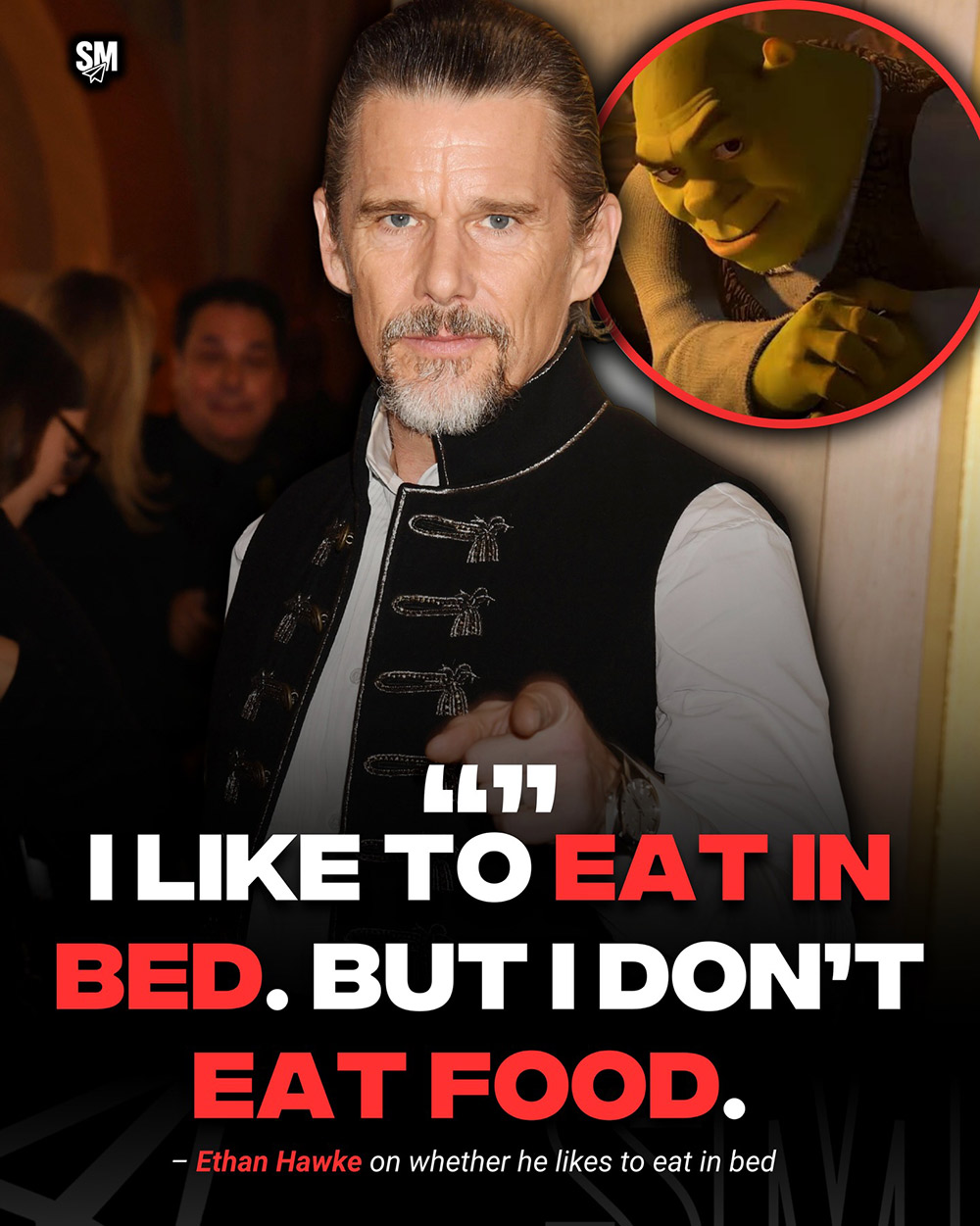 ethan hawke eats in bed