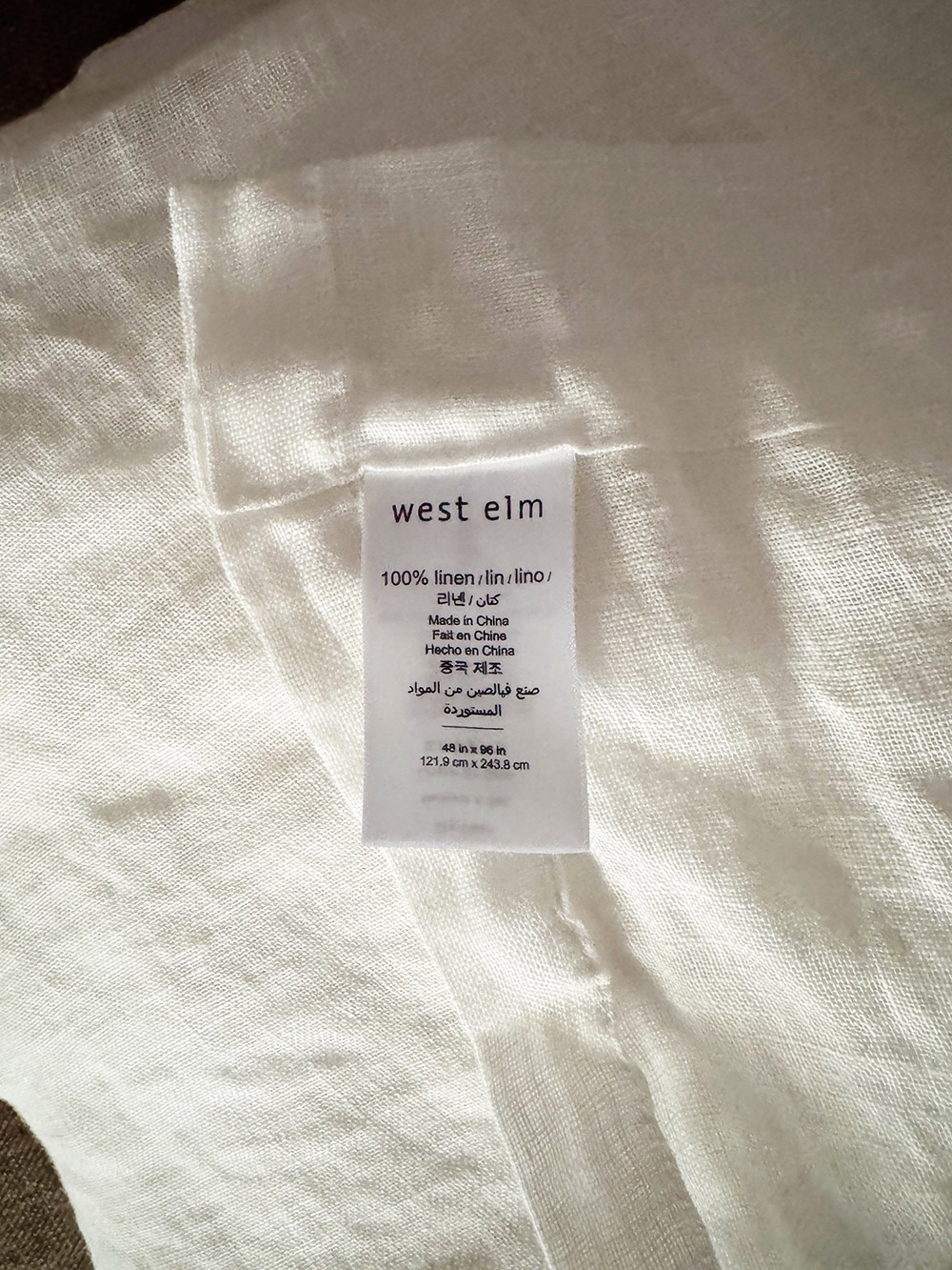 West Elm White Sheer European Flax Linen Curtain